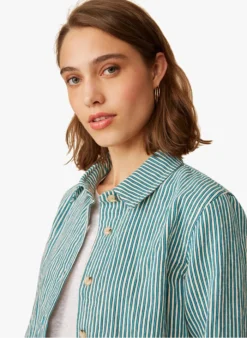 ERWOAN - Jasje Met Knoopsluiting Katoenblend | Gestreepte -Kleding Winkel 4213642