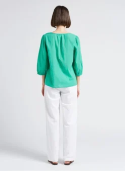 MAISON 123 TITUAN - Katoenen Top Met V-hals | Groen -Kleding Winkel 4217829