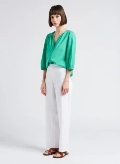 MAISON 123 TITUAN - Katoenen Top Met V-hals | Groen -Kleding Winkel 4217830