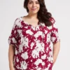 PERSONA BILIA - Top Van Viscose Met Print | Rood