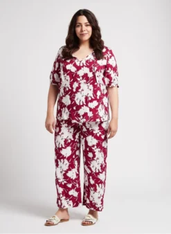 PERSONA BILIA - Top Van Viscose Met Print | Rood -Kleding Winkel 4236467