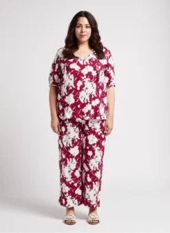 PERSONA BILIA - Top Van Viscose Met Print | Rood -Kleding Winkel 4236468