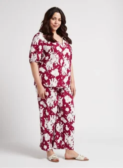 PERSONA BILIA - Top Van Viscose Met Print | Rood -Kleding Winkel 4236470