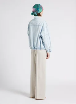 American Vintage JOYBIRD - Katoenen Spijkerjasje Met Verwassen Effect | Blauw -Kleding Winkel 4244568