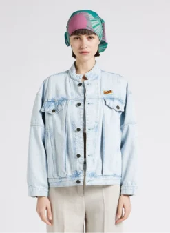 American Vintage JOYBIRD - Katoenen Spijkerjasje Met Verwassen Effect | Blauw