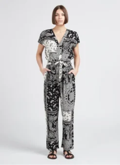 TALITO - Top Met V-hals En Paisleyprint | Zwart -Kleding Winkel 4244995