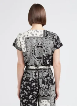 TALITO - Top Met V-hals En Paisleyprint | Zwart -Kleding Winkel 4244996