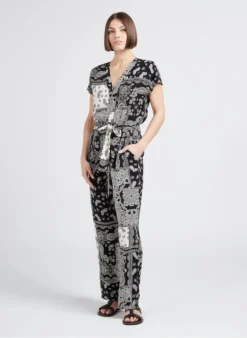 TALITO - Top Met V-hals En Paisleyprint | Zwart -Kleding Winkel 4244999