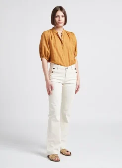 BENSIMON JAKIE - Katoenen Top Met Ronde Hals | Goudkleurige -Kleding Winkel 4245449