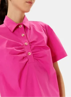 ZAPA CARIA - Katoenen Top Met Klassieke Kraag | Rood 6 ZAPA CARIA - Katoenen Top Met Klassieke Kraag | Rood -Kleding Winkel 4257125