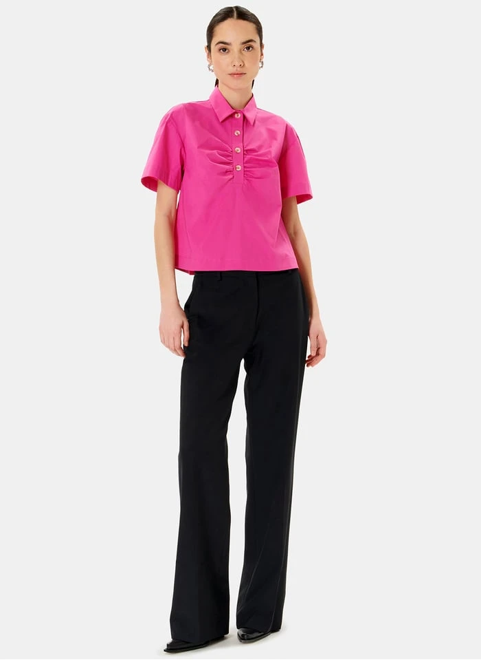 ZAPA CARIA - Katoenen Top Met Klassieke Kraag | Rood 1 ZAPA CARIA - Katoenen Top Met Klassieke Kraag | Rood