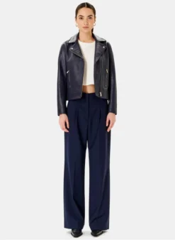 ZAPA HANCORE - Lamsleren Jack Met Rits | Blauw -Kleding Winkel 4257324