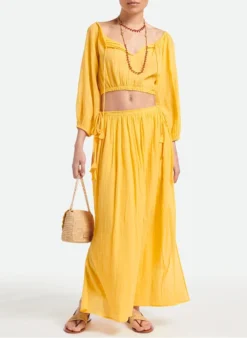 Vanessa Bruno AEL - Blouse Ample Courte En Coton | Geel -Kleding Winkel 4268279