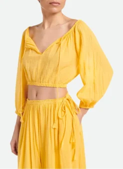 Vanessa Bruno AEL - Blouse Ample Courte En Coton | Geel -Kleding Winkel 4268280