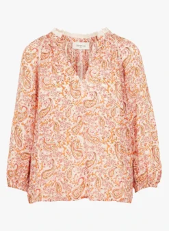 BERENICE BIMI - Blouse Met V-hals En Print | Roze -Kleding Winkel 4268455