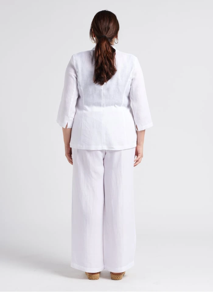 PERSONA CARACAS - Linnen Jasje Met Reverskraag | Wit 5 PERSONA CARACAS - Linnen Jasje Met Reverskraag | Wit - Afbeelding 5