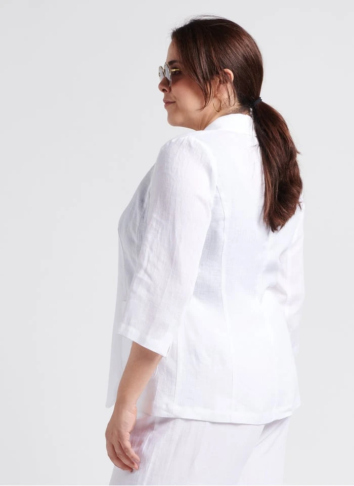 PERSONA CARACAS - Linnen Jasje Met Reverskraag | Wit 2 PERSONA CARACAS - Linnen Jasje Met Reverskraag | Wit - Afbeelding 2