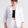 PERSONA CARACAS - Linnen Jasje Met Reverskraag | Wit
