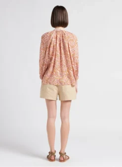 BERENICE BIMI - Blouse Met V-hals En Print | Roze -Kleding Winkel 4291241