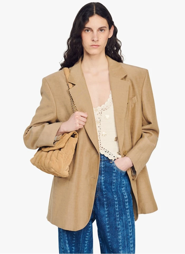 Sandro ROBANNE - Jasje Met Reverskraag | Beige 1 Sandro ROBANNE - Jasje Met Reverskraag | Beige