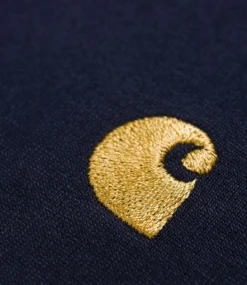 CARHARTT S/S Chase T-Shirt - Dark Navy/Gold -Kleding Winkel carhartt s s chase t shirt dark navy gold 4