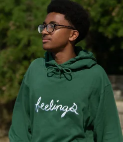 FEELINGS Feelings Logo Hoodie - Dark Green -Kleding Winkel feelings feelings logo hoodie dark green 2