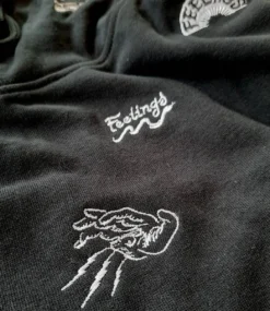 FEELINGS Sketch Hooded Sweatshirt - Black -Kleding Winkel feelings sketch hooded sweatshirt black 4