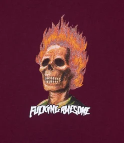 FUCKING AWESOME Flame Skull Hoodie - Maroon -Kleding Winkel fucking awesome flame skull hoodie maroon 2