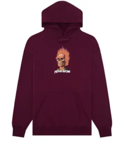 FUCKING AWESOME Flame Skull Hoodie - Maroon