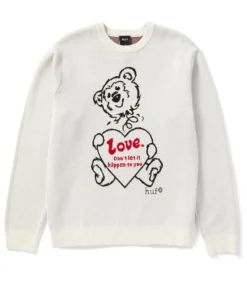 HUF Bad News Crewneck Sweater - Bone -Kleding Winkel huf bad news crewneck sweater bone 2