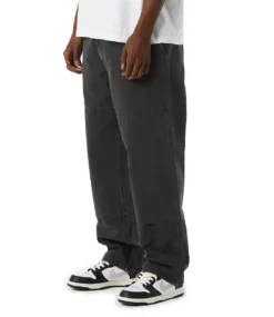 HUF Belden Double Knee Pant - Black -Kleding Winkel huf belden double knee pant black 2