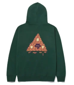 HUF Brick Lurk Pullover Hoodie - Forest Green -Kleding Winkel huf brick lurk pullover hoodie forest green 2