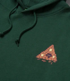 HUF Brick Lurk Pullover Hoodie - Forest Green -Kleding Winkel huf brick lurk pullover hoodie forest green 3