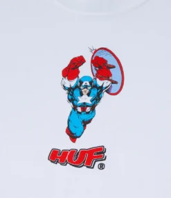 HUF Cap No Cap S/S Tee - White -Kleding Winkel huf cap no cap s s tee white 2