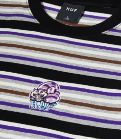 HUF Cheshire Stripe Knit Top - Black -Kleding Winkel huf cheshire stripe knit top black 4
