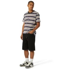 HUF Cheshire Stripe Knit Top - Black -Kleding Winkel huf cheshire stripe knit top black 5