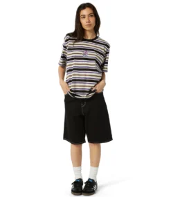 HUF Cheshire Stripe Knit Top - Black -Kleding Winkel huf cheshire stripe knit top black 6
