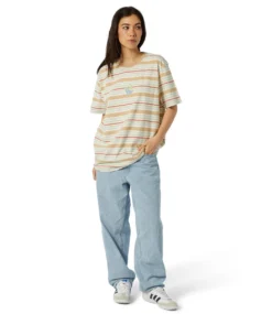 HUF Cheshire Stripe Knit Top - Cream 11 HUF Cheshire Stripe Knit Top - Cream -Kleding Winkel huf cheshire stripe knit top cream 4