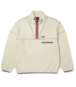 HUF Elysian Quarter Zip Fleece - Bone -Kleding Winkel huf elysian quarter zip fleece bone 2