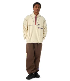 HUF Elysian Quarter Zip Fleece - Bone -Kleding Winkel huf elysian quarter zip fleece bone 6