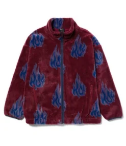 HUF Flamin' Zip Sherpa Fleece - Berry