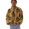 HUF Flamin' Zip Sherpa Fleece - Oatmeal