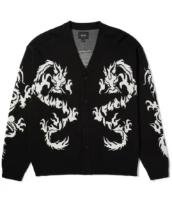 HUF Twin Dragon Cardigan - Black 12 HUF Twin Dragon Cardigan - Black -Kleding Winkel huf twin dragon cardigan black 3