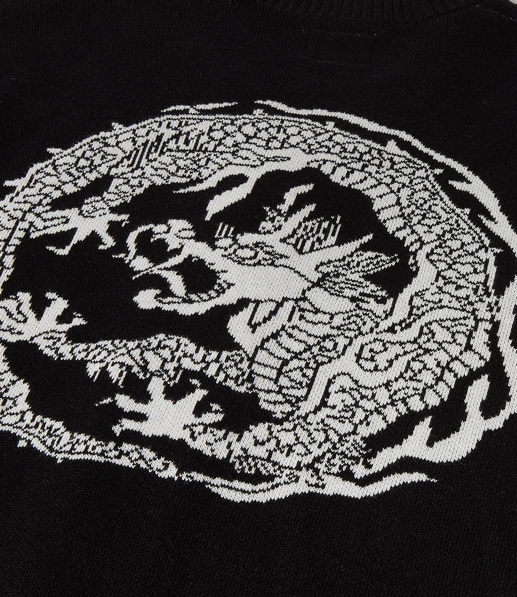 HUF Twin Dragon Cardigan - Black 7 HUF Twin Dragon Cardigan - Black - Afbeelding 7