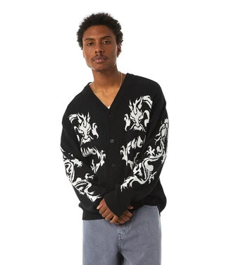 HUF Twin Dragon Cardigan - Black 1 HUF Twin Dragon Cardigan - Black