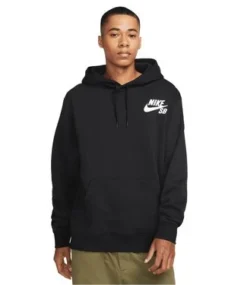 NIKE SB Icon Pullover Skate Hoodie - Black/White