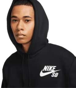 NIKE SB Icon Pullover Skate Hoodie - Black/White -Kleding Winkel nike sb icon pullover skate hoodie black white 3