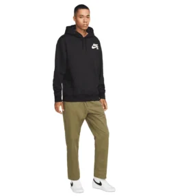 NIKE SB Icon Pullover Skate Hoodie - Black/White -Kleding Winkel nike sb icon pullover skate hoodie black white 6