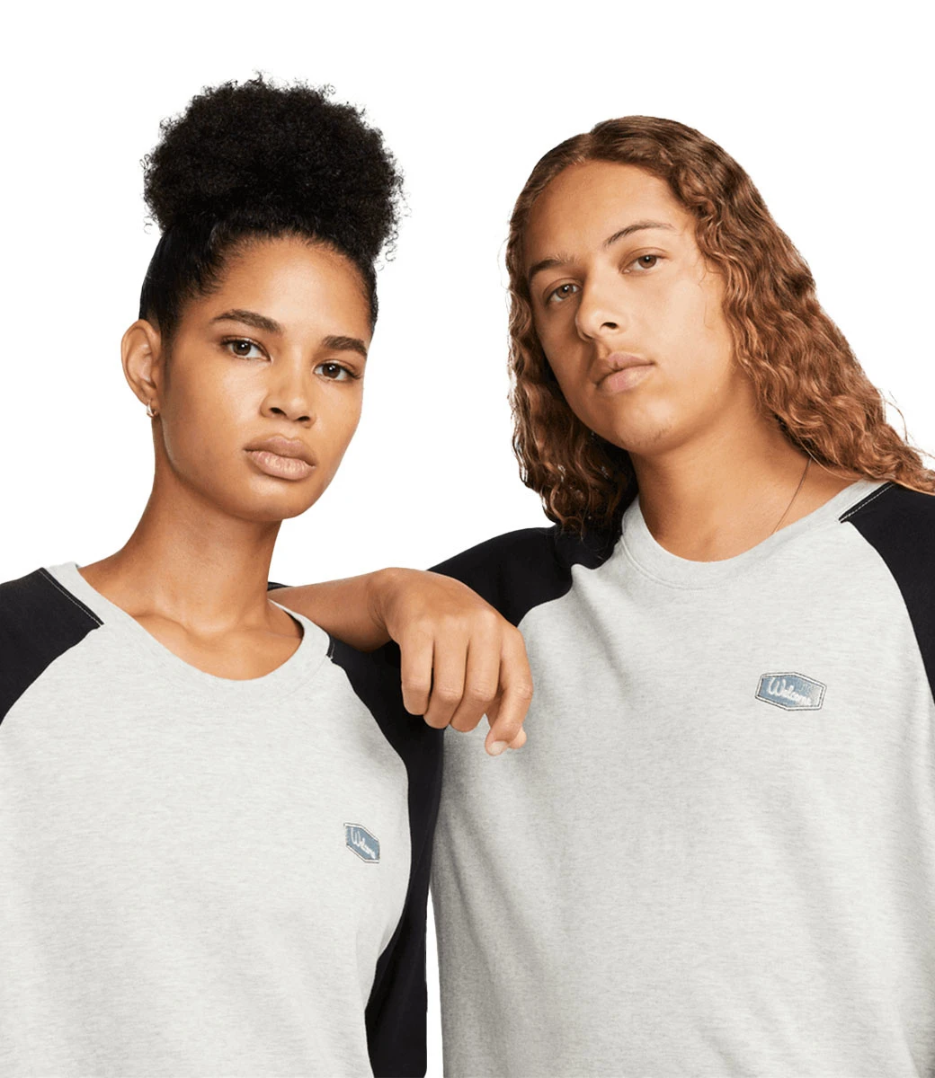 NIKE SB X Mlb Raglan Skate T-Shirt - Grey Heather/Black 4 NIKE SB X Mlb Raglan Skate T-Shirt - Grey Heather/Black - Afbeelding 4