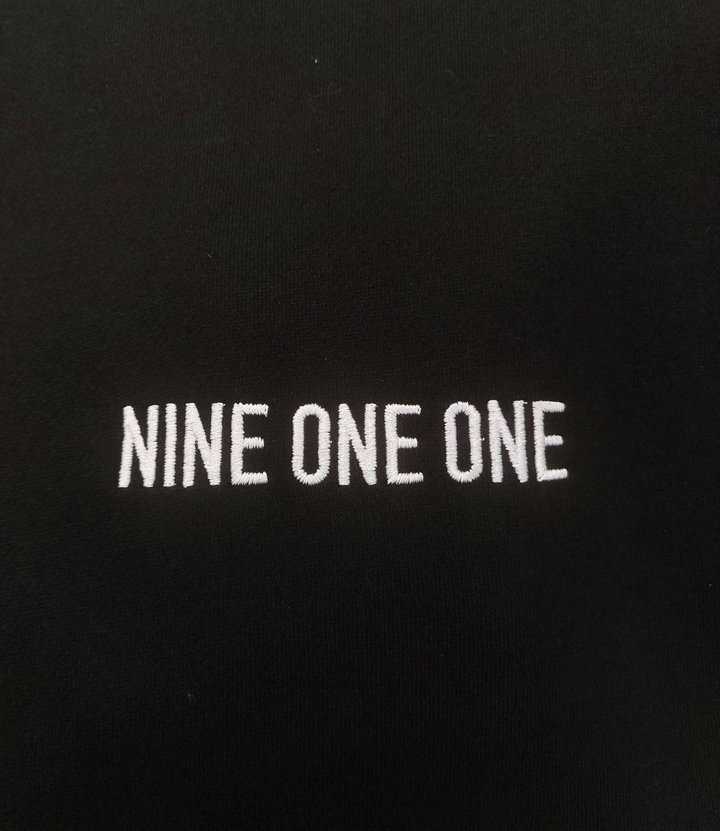 NINE ONE ONE NINE ONE ONE Emb Hoodie - Zwart 7 NINE ONE ONE NINE ONE ONE Emb Hoodie - Zwart - Afbeelding 7